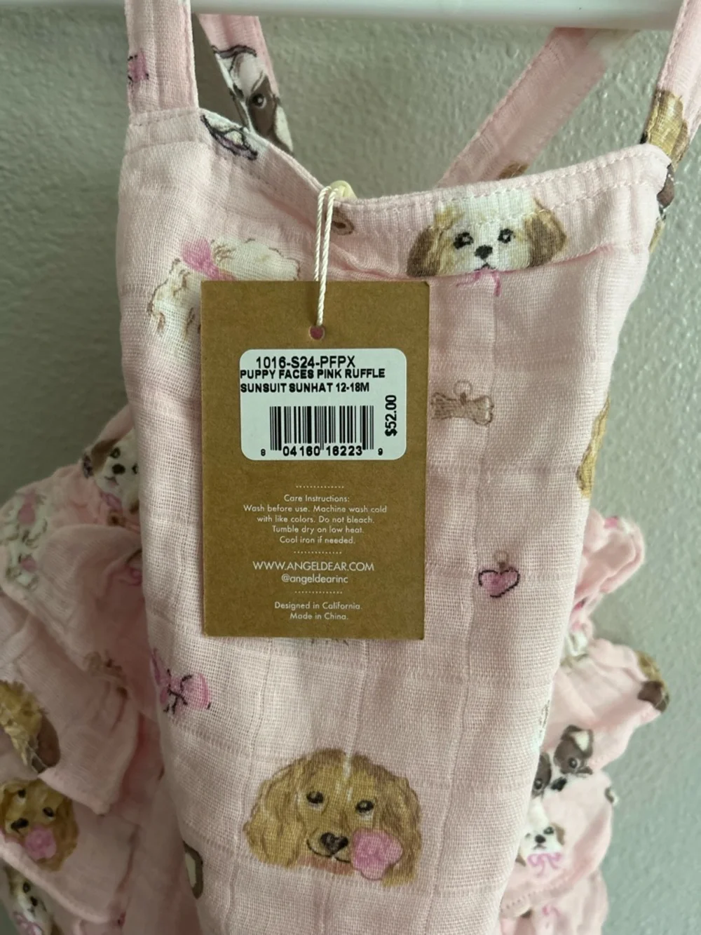 NWT Angel Dear Puppy Faces Sun Dress & Hat